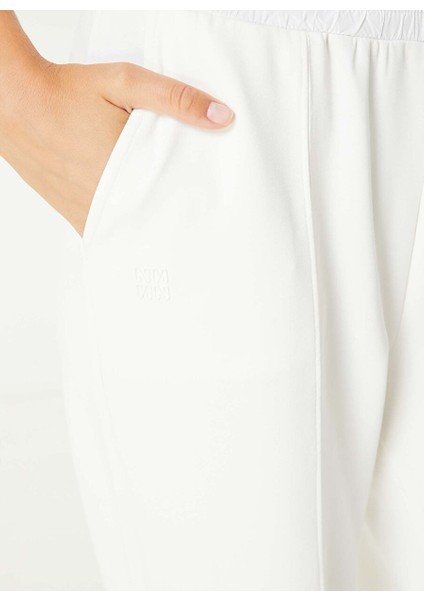 Ekru Kadın Regular Fit Düz Eşofman Altı 1092399