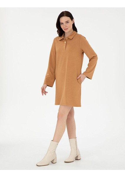 Camel Regular Fit Örme Elbise