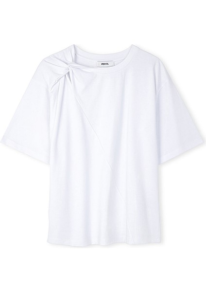 Ipekyol Beyaz Kadın Rahat T-Shirt IS1250070255 fiyatları