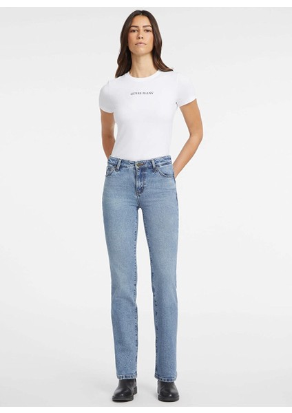 Koyu Mavi Kadın Normal Denim Pantolon Gj G08 Mıd Rıse Stra - Eco Recy Co