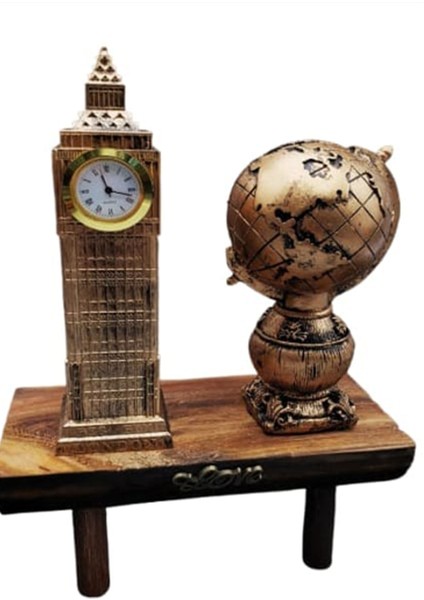 Vintage Saat Kulesi Dekoratif Masa Süsü Saat Kulesi