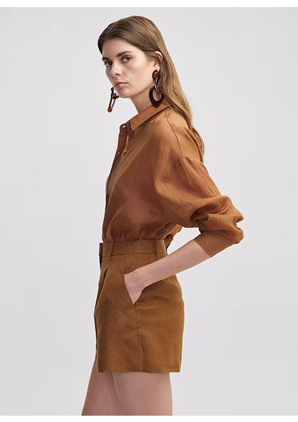 Ipekyol Tütün Kadın Regular Fit Şort IS1250013087 modelleri