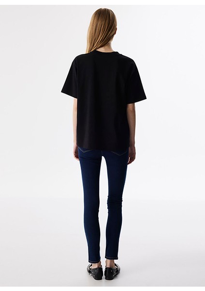 Siyah Kadın Oversize T-Shirt TS1250070111 fırsatları