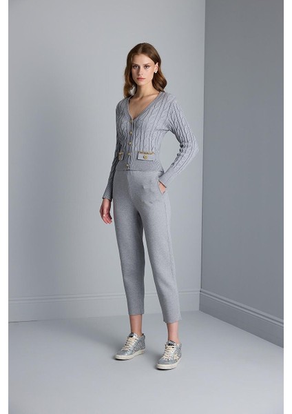 Beli Kordonlu Cepli Triko Pantolon