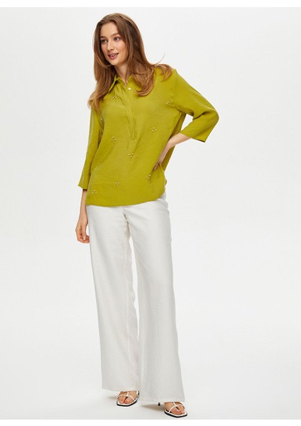 Yeşil Kadın Comfort Fit Bluz US25BLZ013