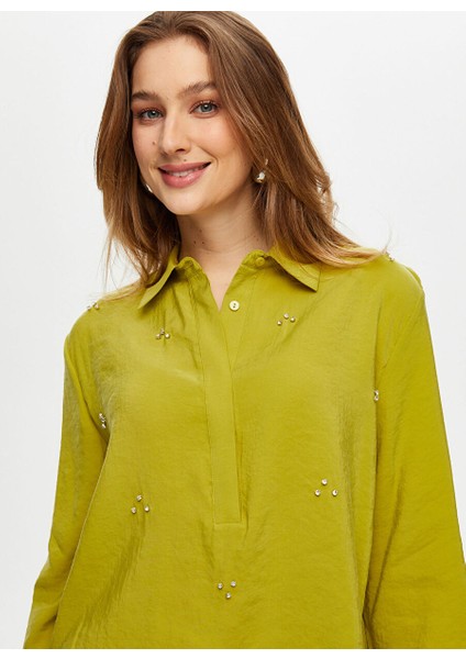 Yeşil Kadın Comfort Fit Bluz US25BLZ013 modelleri