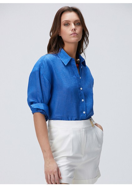 Mavi Kadın Oversize Gömlek 1094137