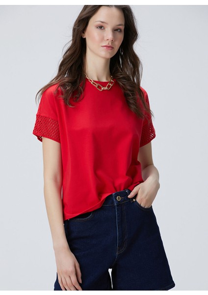 Kırmızı Kadın Basic T-Shirt 1094696
