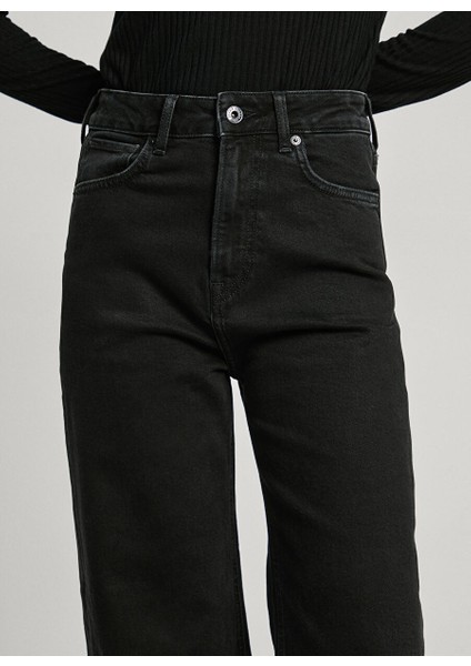 Siyah Kadın Standart Düz Denim Pantolon PL204731XH20 modelleri