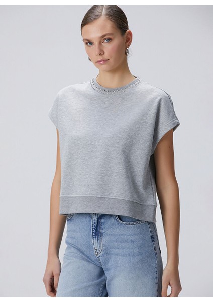 Gri Kadın Bisiklet Regular Fit Sweatshirt 1094660
