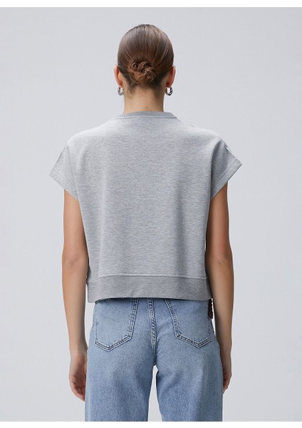Gri Kadın Bisiklet Regular Fit Sweatshirt 1094660