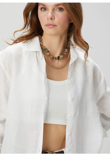 Beyaz Kadın Oversize Gömlek 1094137 fiyatları