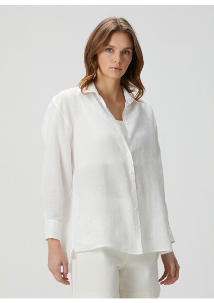 Beyaz Kadın Oversize Gömlek 1094137 modelleri