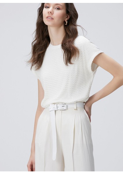 Ekru Kadın Basic T-Shirt 1094687