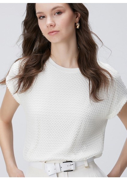 Ekru Kadın Basic T-Shirt 1094687