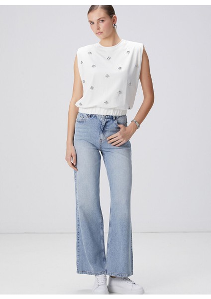 Ekru Kadın Basic T-Shirt 1094693