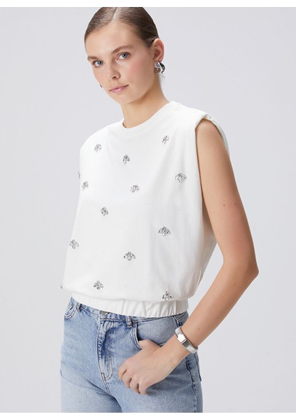 Ekru Kadın Basic T-Shirt 1094693