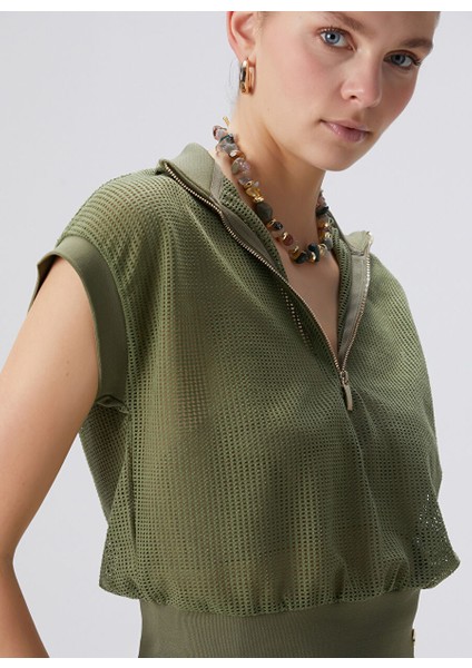 Haki Kadın Dik Basic Sweatshirt 1094671