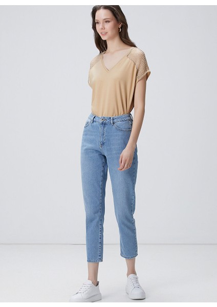 Bej Kadın Basic T-Shirt 1094690