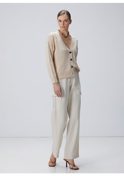 Bej Kadın V Regular Fit Hırka 1094753