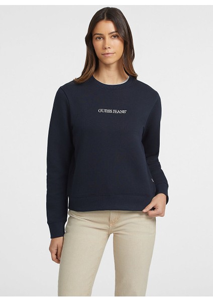 Lacivert Kadın Klasik Normal Sweatshirt Gj Cn Reg Logo Emb S - Organıc Co/p fiyatları