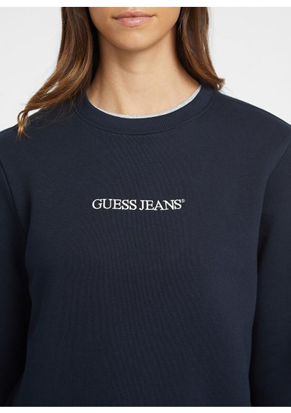 Lacivert Kadın Klasik Normal Sweatshirt Gj Cn Reg Logo Emb S - Organıc Co/p modelleri