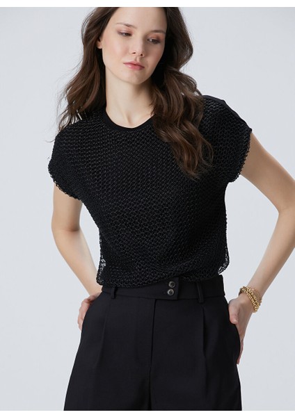 Siyah Kadın Basic T-Shirt 1094687