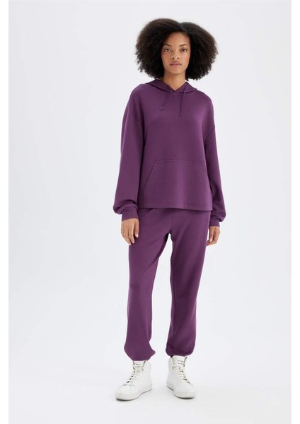 fit Oversize Geniş Kalıp Premium Kapüşonlu Kanguru Cepli Sporcu Sweatshirt