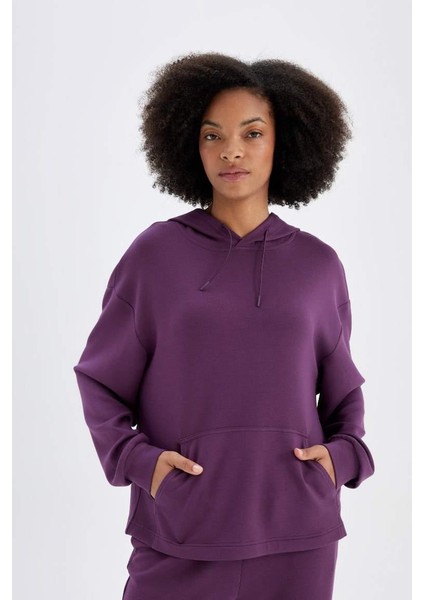 fit Oversize Geniş Kalıp Premium Kapüşonlu Kanguru Cepli Sporcu Sweatshirt