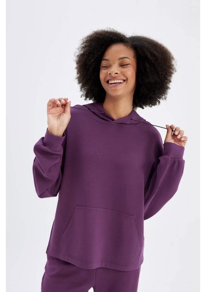 fit Oversize Geniş Kalıp Premium Kapüşonlu Kanguru Cepli Sporcu Sweatshirt