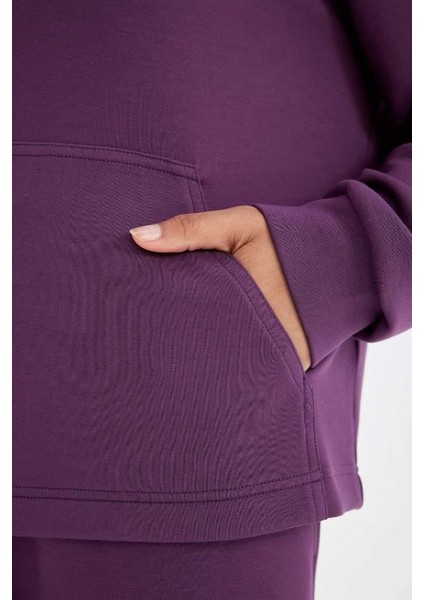 fit Oversize Geniş Kalıp Premium Kapüşonlu Kanguru Cepli Sporcu Sweatshirt