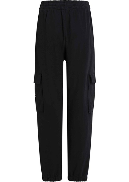 Siyah Kadın Standart Düz Eşofman Altı Woven Label Utılıty Knıt Pant modelleri