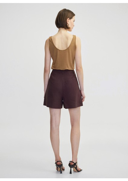 Ipekyol Kahverengi Kadın Regular Fit Şort IS1250013063