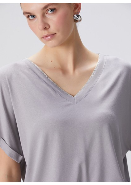 Gri Kadın Basic T-Shirt 1094709 fiyatları