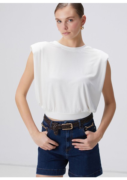 Ekru Kadın Basic T-Shirt 1094723