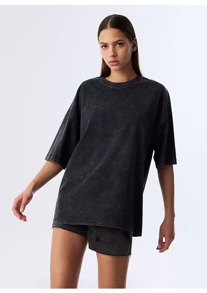 Antrasit Kadın Oversize T-Shirt TS1250070159