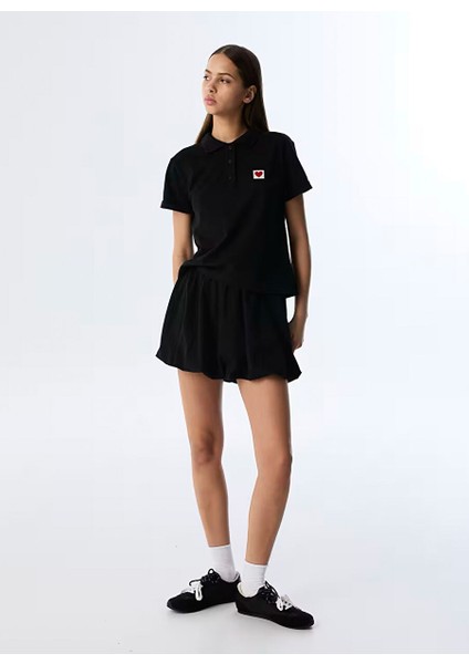 Siyah Kadın Regular Fit T-Shirt TS1250070158