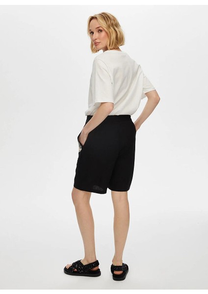 Siyah Kadın Comfort Fit Şort US25SRT003