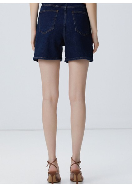 Lacivert Kadın Basic Denim Şort 1095086