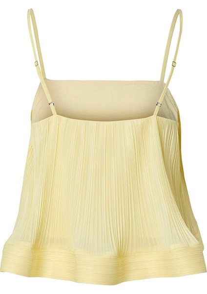 Sarı Kadın Pilise T-Shirt Yasrıva Strap Top - Show