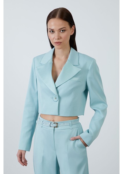 Crop Ceketli Pantolonlu Mint Takım fiyatları