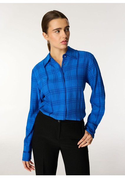 Saks Kadın Gömlek Comfort Fit Düz Gömlek Nova-G