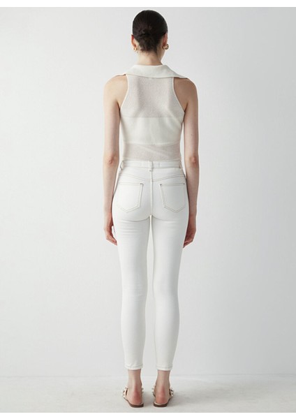 Ipekyol Normal Bel Skinny Ankle Paça Skinny Fit Ekru Kadın Denim Pantolon I00000018018003 fırsatları