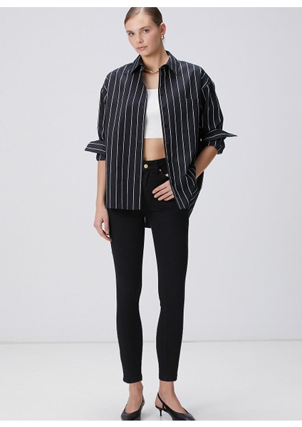 Siyah Kadın Skinny Fit Denim Pantolon 1095081