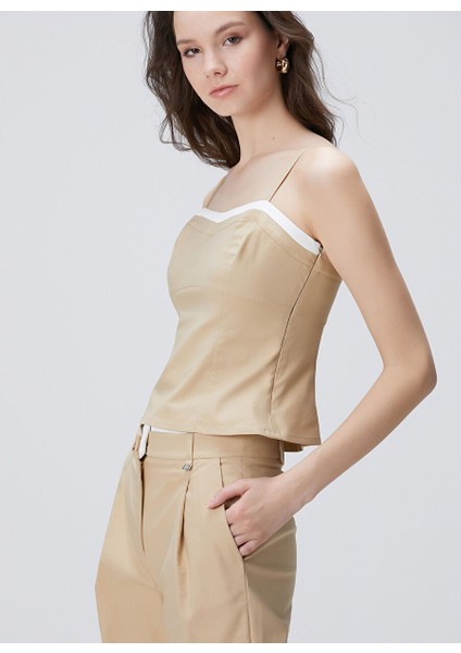 Bej Kadın Slim Fit Bluz 1094908