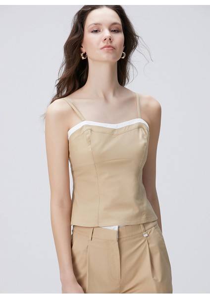 Bej Kadın Slim Fit Bluz 1094908