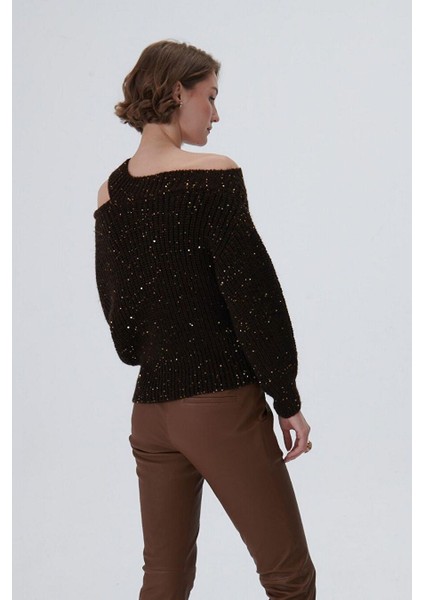Pullu Cut Out Triko Kazak