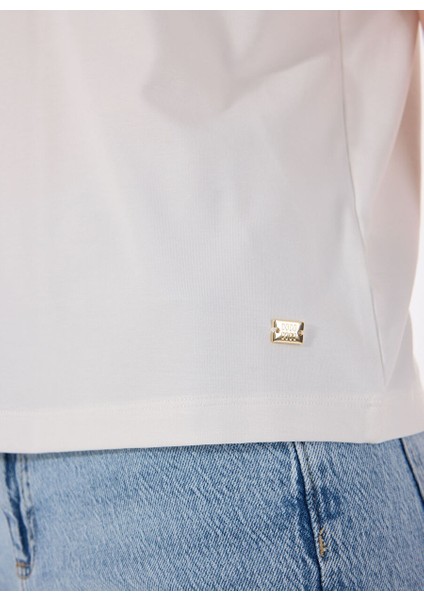 Ekru Kadın Basic T-Shirt 1094549