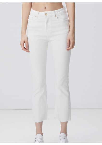 Ekru Kadın Basic Denim Pantolon 1095093