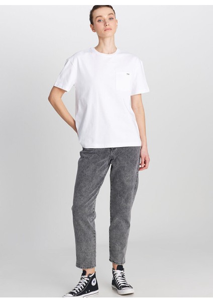 Ekru Kadın Regular Fit T-Shirt W2510736102-REGULAR Fit Cepli T-Shi